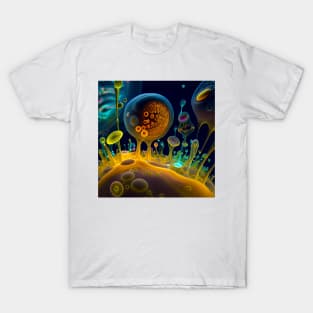 Aqua Amoebas: A Colorful Art Piece T-Shirt